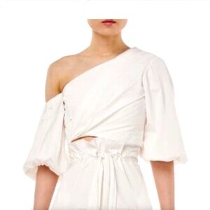 Amur Ale White-One-Shoulder Top Sz S NWT